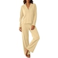 thumbnail image 1 of Edvintorg Women Pajamas 2 Piece Matching Sets Long Sleeve Button Down Top and Pant Comfy Sleepwear Casual Pj Set Lounge Wear for Women S-XL, 1 of 7
