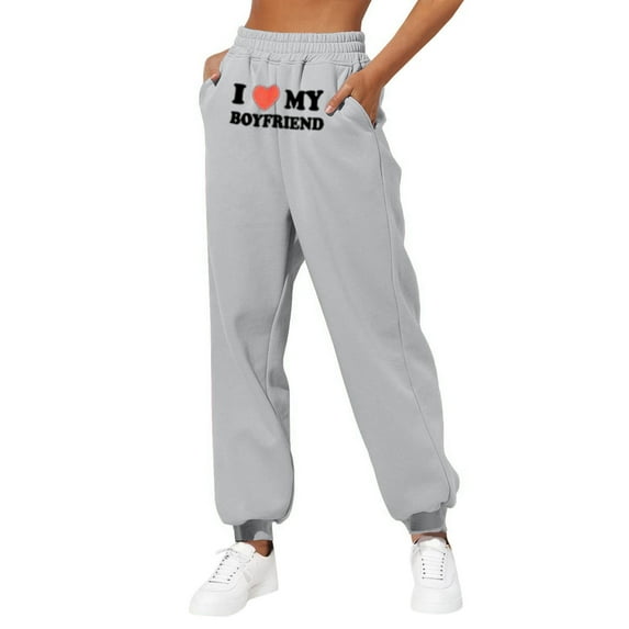 Edvintorg Women'S Pants Fashion Letter Printed Jogging Sweatpants Casual Lounge High Waist Baggy Pants Trousers With Pockets Sweatpants Women On Clearance