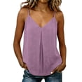thumbnail image 1 of Edvintorg Women Tank Tops Summer Loose Fit Spaghetti Straps V Neck Casual Vacation Shirts Womens Summer Clothes Purple XXL, 1 of 8