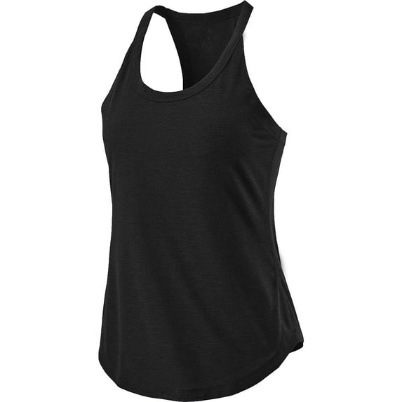 Edvintorg Women's Active Workout Quick Dry Stretch Racerback Tank Tops Fashion Crew Neck Sleeveless Loose Fit Casual Shirts