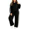 thumbnail image 1 of Edvintorg Women's Athletic Clothing Sets Fall Fashion 2 Piece Outfits Long Sleeve Hooded Sweatshirt Pants Sweat Set Plus Size Sweatsuits, 1 of 5