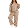 thumbnail image 1 of Edvintorg Women's Athletic Clothing Sets Fall Fashion 2 Piece Outfits Long Sleeve Hooded Sweatshirt Pants Sweat Set Plus Size Sweatsuits, 1 of 5