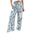 thumbnail image 1 of Edvintorg Women's Boho Palazzo Pants Wide Leg Lounge Pants Casual Printing Elastic Waist Comfortable Straight Loose Pants with Pockets, 1 of 4
