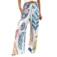 thumbnail image 1 of Edvintorg Women's Boho Palazzo Pants Wide Leg Lounge Pants Casual Printing Elastic Waist Comfortable Straight Loose Pants With Pockets, 1 of 5