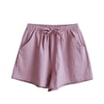 thumbnail image 1 of Edvintorg Women's Clothing High Waisted Loose Fit Lightweight Comfy Casual Short with Drawstring Shorts for Women Purple S, 1 of 4