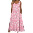 thumbnail image 1 of Edvintorg Women's Dresses Crew Neck Sleeveless Casual Beach Maxi Dress with Pockets Summer Vacation Dresses for Women 2026 Multicolor M, 1 of 5