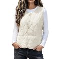 thumbnail image 1 of Edvintorg Women's Fleece Lined Waistcoat Winter Sleeveless Vest Casual Outerwear with Pockets Plus Size Womens Clothing, 1 of 8