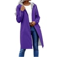 thumbnail image 1 of Edvintorg Women's Long Hooded Rain Jacket Outdoor Raincoat Windbreaker Windproof Loose Casual Full-Zip Outerwear with Pocket Purple C XL, 1 of 6