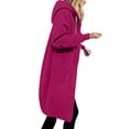 thumbnail image 1 of Edvintorg Women's Long Hooded Sweatshirt Jacket Women's Solid Color Oversized Jackets Thickening and Fleece Winter Casual Zipper Long Sleeve Pocket Long Sweater, 1 of 7
