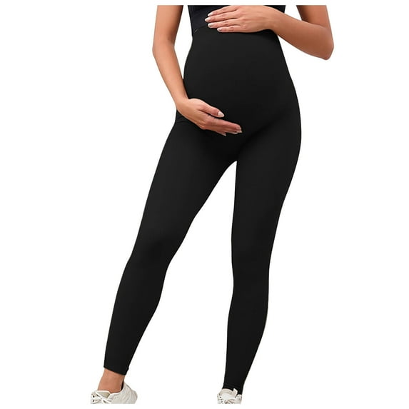Edvintorg Women's Maternity Leggings Over The Belly Maternity Yoga Pants Workout Pregnancy Leggings High Waisted Workout Pregnancy Pants