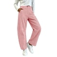 thumbnail image 1 of Edvintorg Women's Pants Striped Loose Elastic Waisted Casual Wide Leg Trousers with Pockets Plus Size Fashion Womens Clothing Red M, 1 of 8