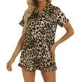 thumbnail image 1 of Edvintorg Women's Sleepwear Satin Short Sleeve Button Shirt and Shorts Pajama Set Loungewear, 1 of 7