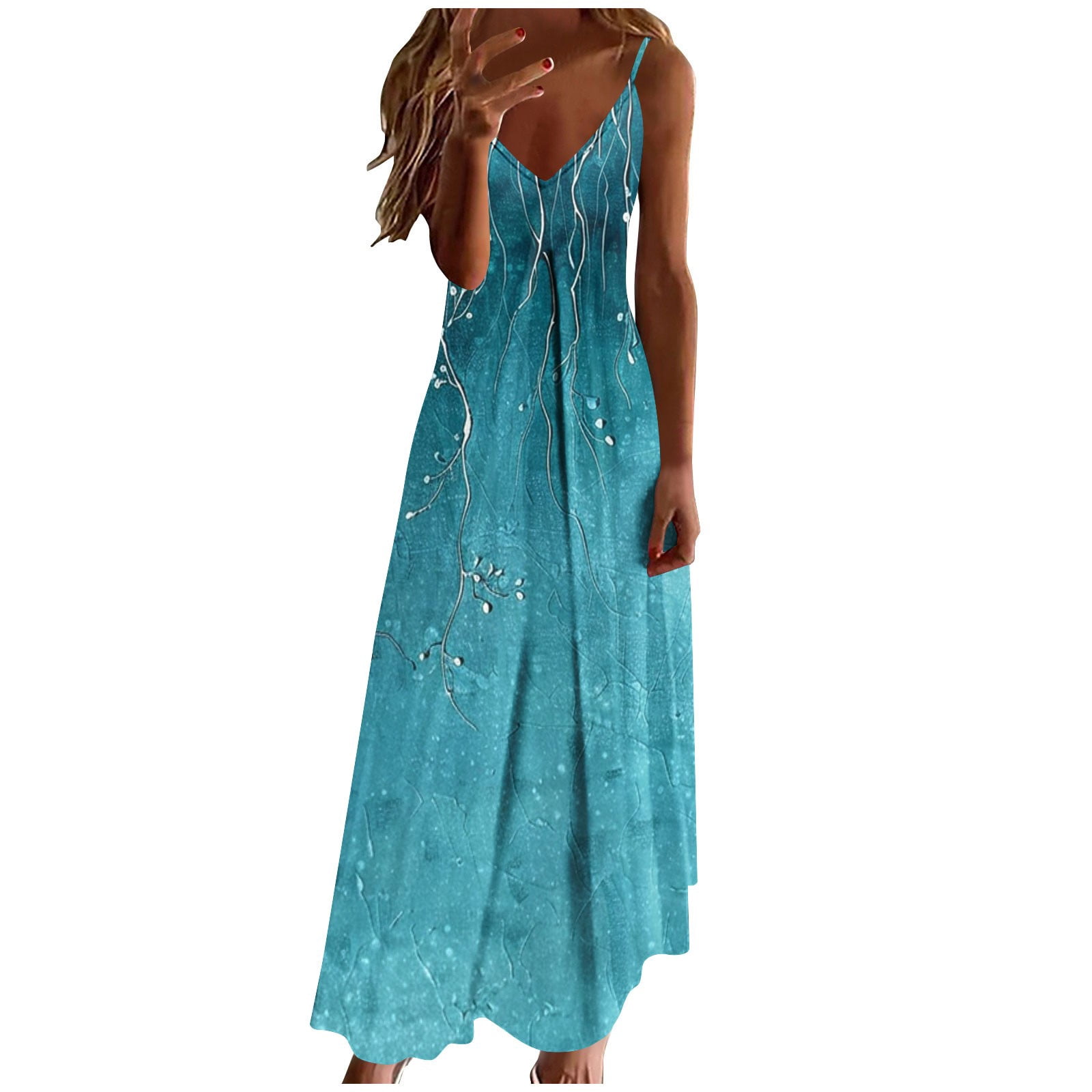 Edvintorg Women's Summer Floral Long Maxi Dresses Casual Sleeveless ...