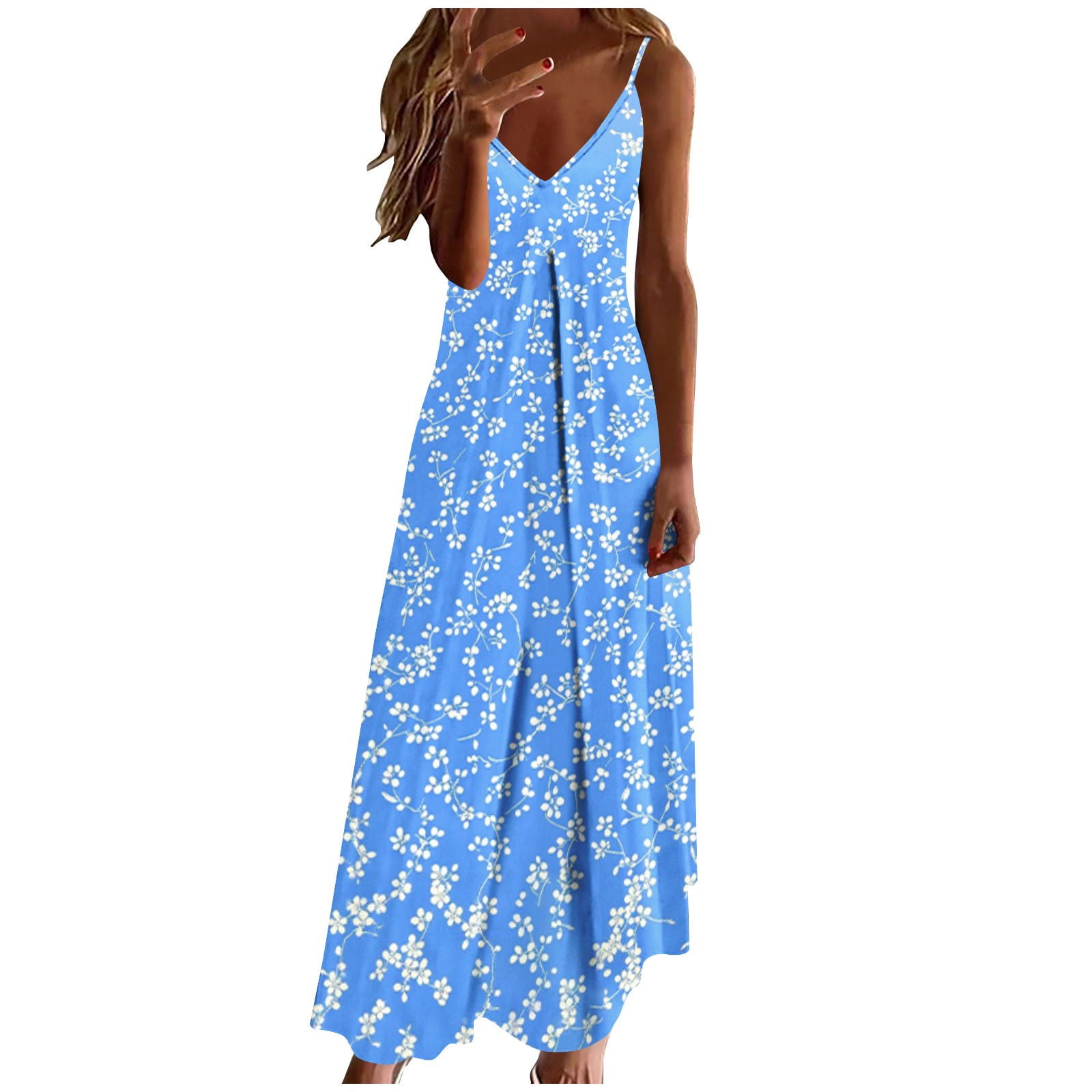 Edvintorg Women's Summer Floral Maxi Dress Beach Vacation Wedding Guest ...