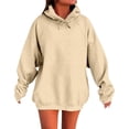 thumbnail image 1 of Edvintorg Women's Sweatshirt Fashion Casual Long Sleeve Hooded Pullover Tops Solid Harajuku Sweatshirts Fall Winter Clothes Beige M, 1 of 5
