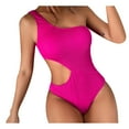 thumbnail image 1 of Edvintorg Women's Swimsuits Sexy One Shoulder One Piece Bathing Suits Solid Color High Cut Swimsuit Slimming Swimwear, 1 of 7