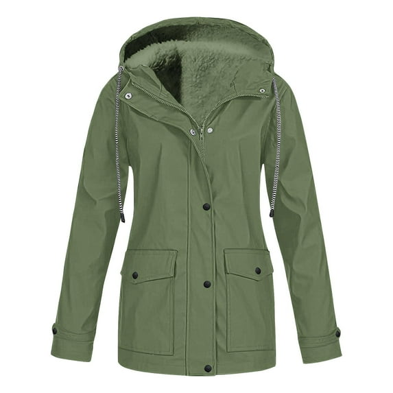 Edvintorg Women's Waterproof Rain Jacket with Hooded Trench Coat Outdoors Raincoat Windbreaker Plus Size Winter Jackets for Women