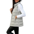 thumbnail image 1 of Edvintorg Women's Winter Waistcoat Sleeveless Zip up Puffer Jacket Lightweight Padded Vest with Pockets Fall Outerwear, 1 of 6