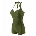 thumbnail image 1 of Edvintorg Womens Bathing Suits Halter Backless Ruched Modest Swimwear Monokini Tummy Control Swimsuits for Women, 1 of 4
