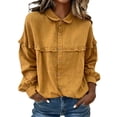 Edvintorg Womens Business Casual Clothing Fashion Ruffle Turndown ...