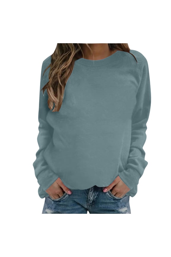 Womens Casual Long Sleeve Sweatshirt Crew Neck Cute Pullover Tops Harajuku Sudadera 2025