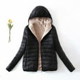 thumbnail image 1 of Edvintorg Womens Coat with Hood Plus Fleece Cotton Jacket Warm Lamb Fleece Top Coat Sweater Long Sleeve Zipper Outwears, 1 of 3