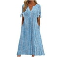 thumbnail image 1 of Edvintorg Womens Dresses Fashion Floral Printing Button V-Neck Short Sleeve Summer Beach Dresses with Pockets Plus Size Casual Dresses for Women, 1 of 5