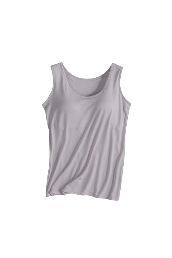 Womens Fitness Yoga Vests With Built In Bras Sleeveless Comfy Casual Yoga Workout Sports Tank Tops Activewear For Women Summer Basic Tee Tops