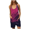 thumbnail image 1 of Edvintorg Womens Jumpsuit Clearance Fashion Scoop Neck Sleeveless Casual Short Jumpsuit Rompers With Pockets Print Beach Short Jumpsuit 2023 Overalls For Women, 1 of 4