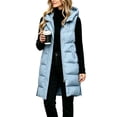 thumbnail image 1 of Edvintorg Womens Long Puffer Vest Hooded Sleeveless Waistcoat Winter Quilted Coats Warm Zip up Padded Outerwear Plus Size Womens Clothing, 1 of 6