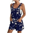 thumbnail image 1 of Edvintorg Womens Overalls Shorts Women's Summer Comfortable Casual Suspender Printing Shorts Pocket Jumpsuit Shorts, 1 of 5