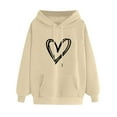 thumbnail image 1 of Edvintorg Womens Oversized Sweatshirts Fall Fashion Outfits Clothes 2024 Heart Pattern Printed Pullover Tops Women's Hooded Pocket Drawstring Sweater On Clearance, 1 of 4