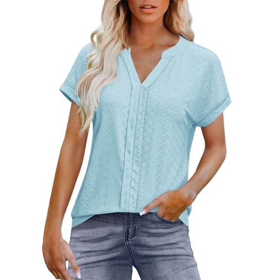 Edvintorg Womens Summer Tops Short Sleeve Dressy Casual Business Work Blouses Office Shirts Women Blouses