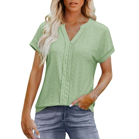 Edvintorg Womens Summer Tops Short Sleeve Dressy Casual Business Work Blouses Office Shirts Women Blouses