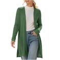thumbnail image 1 of Edvintorg Womens Sweaters Cardigan Long Sleeve Casual Knit Sweater Open Front Loose Long Cardigans Woman Clothes Green S-2XL, 1 of 8
