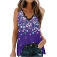 thumbnail image 1 of Edvintorg Womens Tank Tops Fashion Women's V-Neck Lace Patchwork Printing Sleeveless Tank Vest Top Blouse, 1 of 5