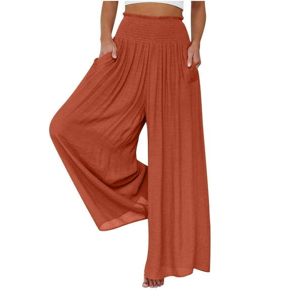 Edvintorg Womens Wide Leg Pants Clearance Casual Loose Yoga Sweatpants Comfy Lounge Pajama Flowy Pants Pockets High Waist Pants