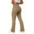thumbnail image 1 of Edvintorg Yoga Pants Women Fashion Solid Color Stretch Trouser High Waisted Casual Workout Pant with Pocket Clothes Women Khaki S-2XL, 1 of 6