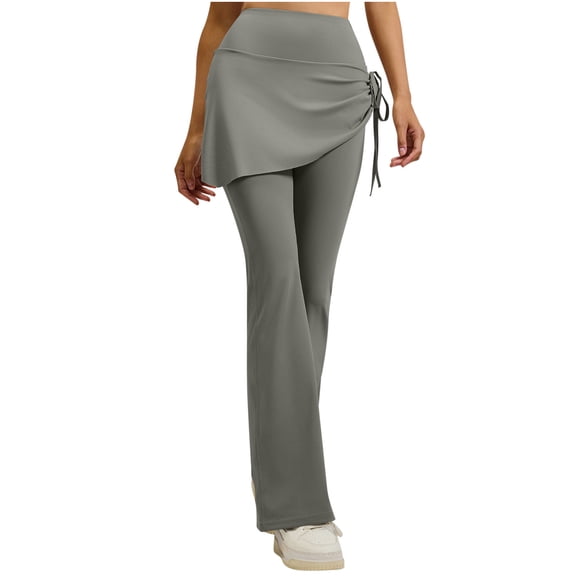 Edvintorg Yoga Pants Women High Waisted Stretchy Tight Casual Workout Flare Pants Tummy Control Work Trousers with Drawstring