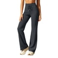 thumbnail image 1 of Edvintorg Yoga Pants Women Lightweight Solid Color Drawstring High Waisted Casual Workout Trouser Woman Clothes Dark Gray S-2XL, 1 of 8