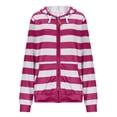 thumbnail image 1 of Edvintorg Zip Up Hoodie Women Fashion Striped Print Comfort Sweatshirts Casual Jackets with Pocket 2025 Fall Winter Clothes Multicolor S, 1 of 5