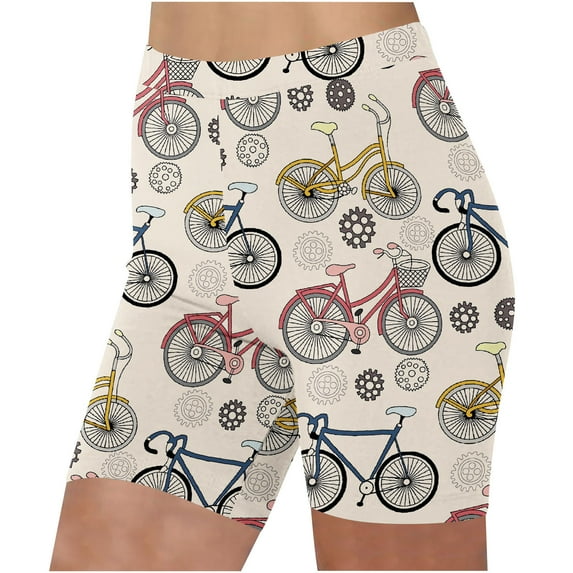 Edvintorg womens shorts summer clearance Women Basic Slip Bike Shorts Compression Workout Leggings Yoga Shorts Pants gym clothing Khaki M