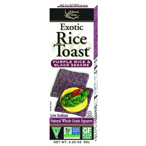 Edward And Sons Exotic Rice Toast - Purple Rice And Black Sesame, 2.25 Oz