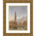 thumbnail image 1 of Edward Angelo Goodall 12x14 Gold Ornate Wood Frame and Double Matted Museum Art Print Titled - Piazzetta San Marco, Venice (1889), 1 of 4
