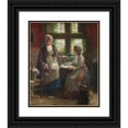 thumbnail image 1 of Edward Antoon Portielje 12x14 Black Ornate Wood Framed Double Matted Museum Art Print Titled: The Letter, 1 of 5
