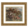 thumbnail image 1 of Edward Atkinson Hornel 23x20 Gold Ornate Framed and Double Matted Museum Art Print Titled - Girls Picking Wild Flowers (1918), 1 of 4