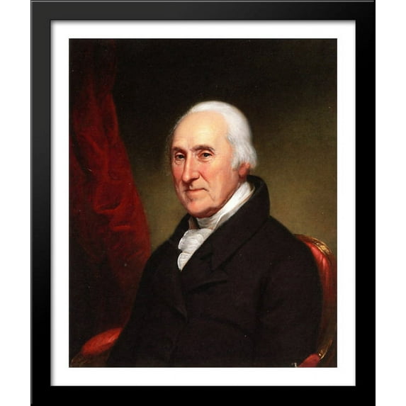 Edward Burd 28x34 Large Black Wood Framed Print Art by Charles Willson Peale