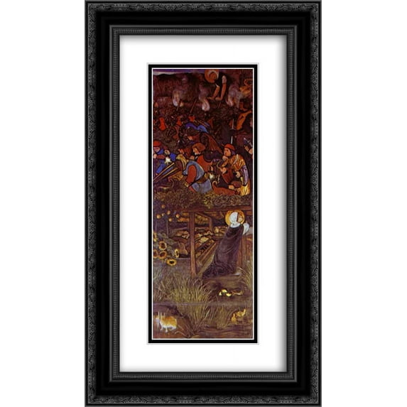 Edward Burne Jones 2x Matted 14x24 Black Ornate Framed Art Print 'The Legend of St. Frideswide'