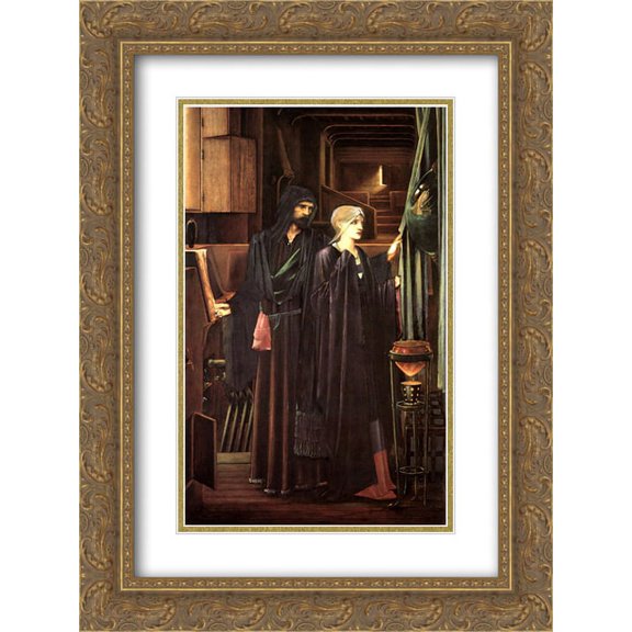 Edward Burne Jones 2x Matted 18x24 Gold Ornate Framed Art Print 'The Wizard'