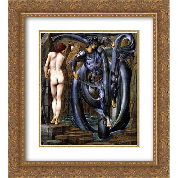 Edward Burne Jones 2x Matted 20x22 Gold Ornate Framed Art Print 'The Doom Fulfilled'
